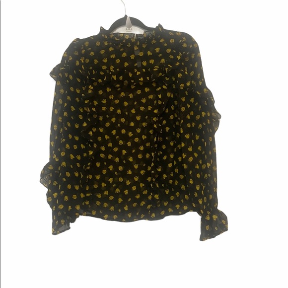 Who what wear long sleeve ruffled sheer blouse. - Picture 4 of 9